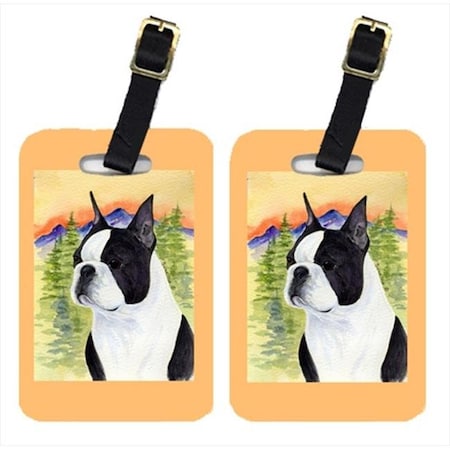 Carolines Treasures Carolines Treasures SS8187BT Boston Terrier Luggage Tags; Pack - 2 SS8187BT